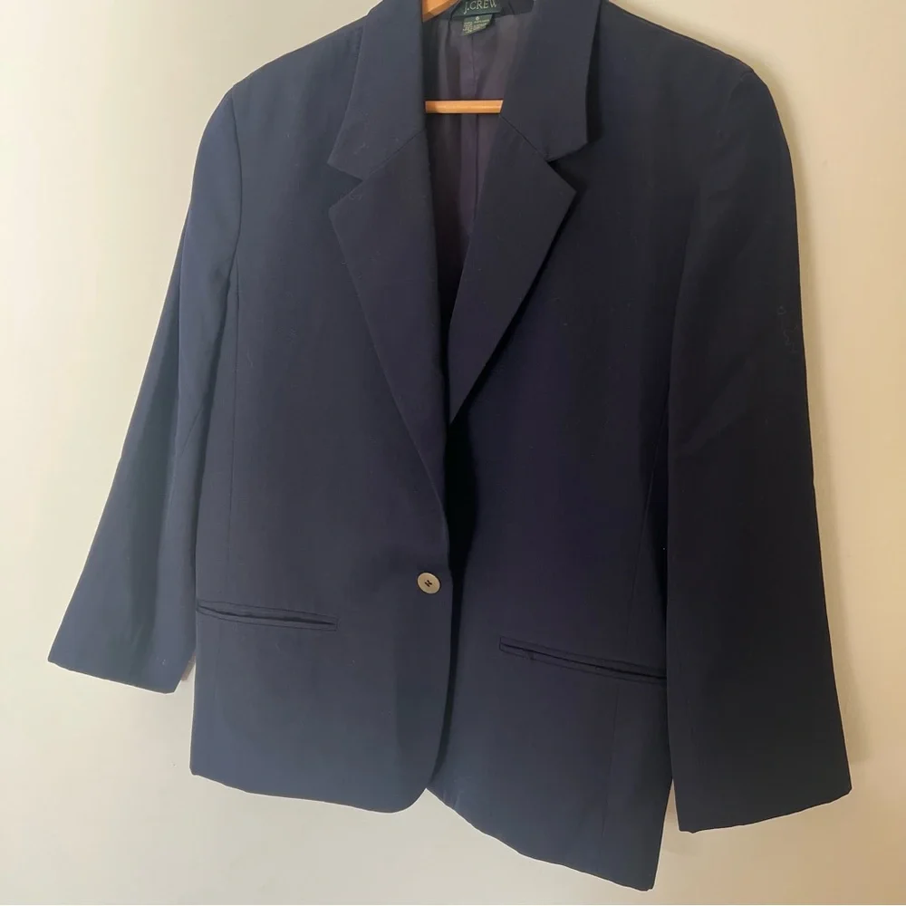J. Crew Navy Wool Blazer Women’s Size 6